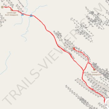 Pine Tree Arch, Tunnel Arch and Landscape Arch via Devil's Garden Trail trail, distance, elevation, map, profile, GPS track