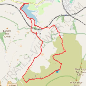 Combs Loop from Reservoir trail, distance, elevation, map, profile, GPS track