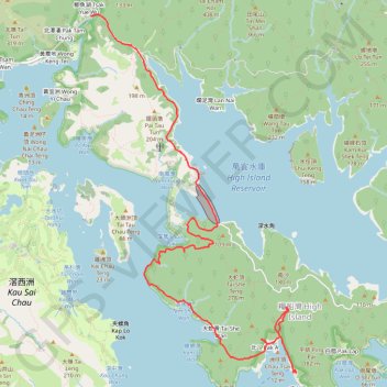 深篤南坑 深篤南右坑 北丫左坑 糧船灣大坑 trail, distance, elevation, map, profile, GPS track