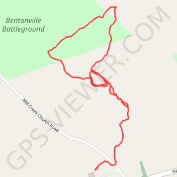 Bentonville Battleground trail, distance, elevation, map, profile, GPS track