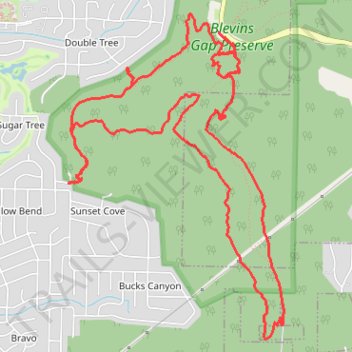 Blevins Gap Nature Preserve loop trail, distance, elevation, map, profile, GPS track