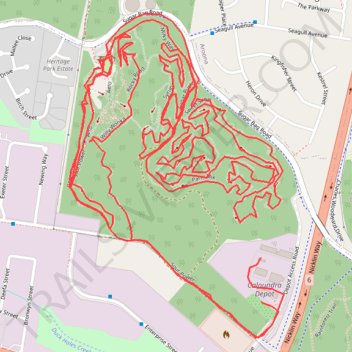 Sugar Bag Road Town Reserve Mountain Biking trail, distance, elevation, map, profile, GPS track
