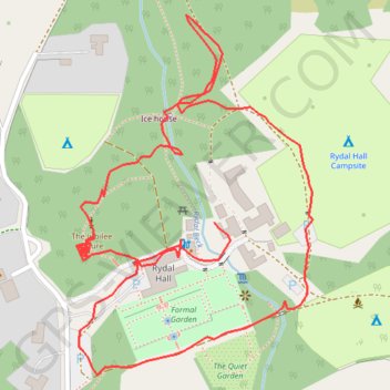 Rydal Sculpture trail trail, distance, elevation, map, profile, GPS track
