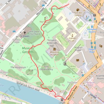 Museum Gardens trail, distance, elevation, map, profile, GPS track