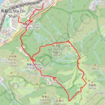 馬鞍山(和君君家) trail, distance, elevation, map, profile, GPS track