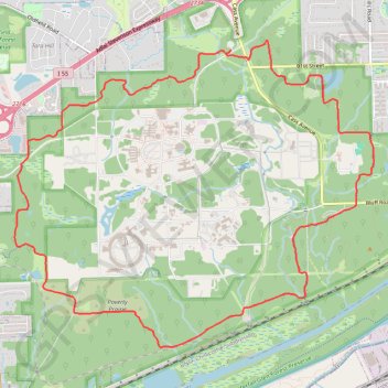 Waterfall Glen Main Trail Loop in Waterfall Glen Forest Preserve trail, distance, elevation, map, profile, GPS track