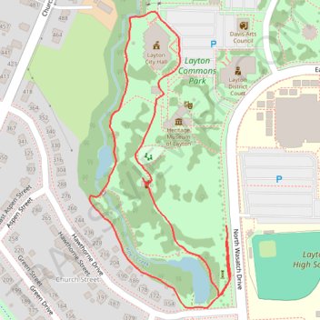 Loop walk in Layton Commons Park trail, distance, elevation, map, profile, GPS track