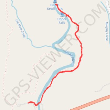 Devil's Kettle Falls via Superior Hiking Trail in Judge C. R. Magney State Park trail, distance, elevation, map, profile, GPS track