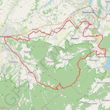 Trasa z 49.853114N, 19.343233E do 49.853100N, 19.343201E trail, distance, elevation, map, profile, GPS track