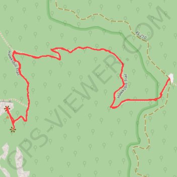Hawksbill Mountain Trail in Linville Gorge Wilderness trail, distance, elevation, map, profile, GPS track