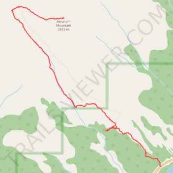 Abraham Mountain "Endless Gully of Pain" route trail, distance, elevation, map, profile, GPS track