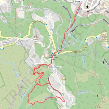 金鴨中段 灣仔峽南坑右源 灣仔峽北坑 trail, distance, elevation, map, profile, GPS track