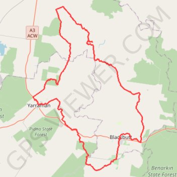 7 Mile Diggings - Nanango trail, distance, elevation, map, profile, GPS track