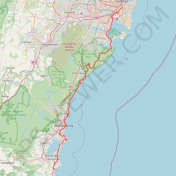 Minnamurra - Royal National Park - Sydney trail, distance, elevation, map, profile, GPS track