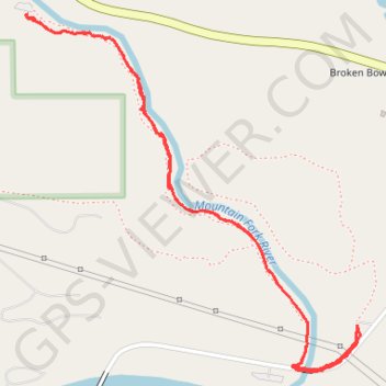Beaver Lodge Nature Trail along Mountain Fork River in Beavers Bend State Park trail, distance, elevation, map, profile, GPS track