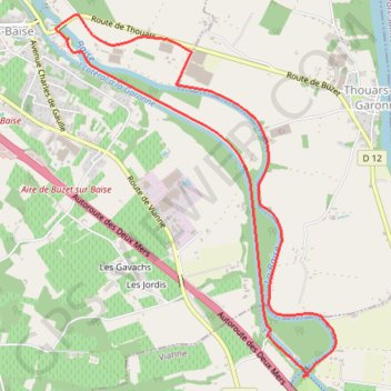 2011BuzetBaiseCanal2009 trail, distance, elevation, map, profile, GPS track