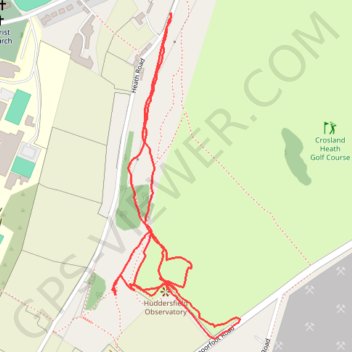 Crosland Heath trail, distance, elevation, map, profile, GPS track