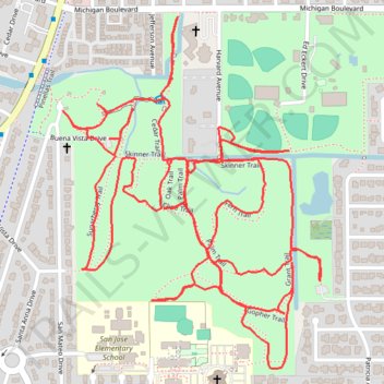Hammock Park Trace trail, distance, elevation, map, profile, GPS track