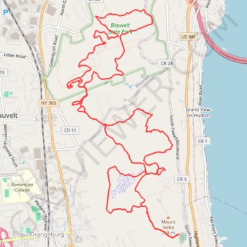 Nebo Clausland Tackamac Blauvelt trail, distance, elevation, map, profile, GPS track
