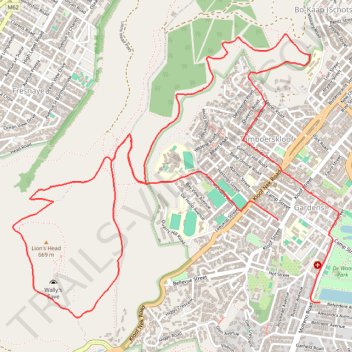Signal Hill and Lions Head trail, distance, elevation, map, profile, GPS track