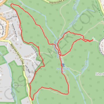 Sherbrooke Falls trail, distance, elevation, map, profile, GPS track