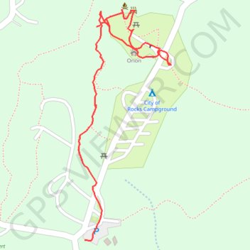 City of Rocks State Park trail, distance, elevation, map, profile, GPS track