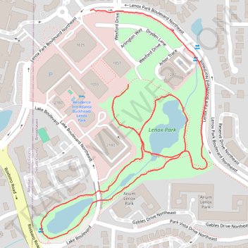 Walk around Lenox Park trail, distance, elevation, map, profile, GPS track