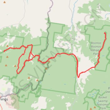 Boonoo Boonoo Falls trail, distance, elevation, map, profile, GPS track