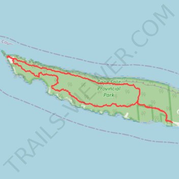 Cape Split Loop Trail trail, distance, elevation, map, profile, GPS track