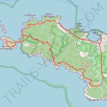 PORQUEROLLES trail, distance, elevation, map, profile, GPS track