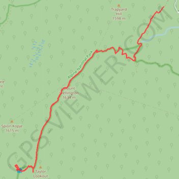 Mount Wellington Track GPX Trace trail, distance, elevation, map, profile, GPS track