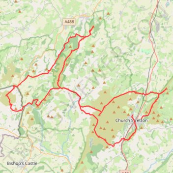 Longmynd Hike 50 miles trail, distance, elevation, map, profile, GPS track