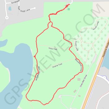 Woodlands Loop in Lake Minnewashta Regional Park trail, distance, elevation, map, profile, GPS track