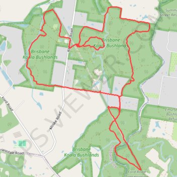 Brisbane Koala Bushlands Loop trail, distance, elevation, map, profile, GPS track