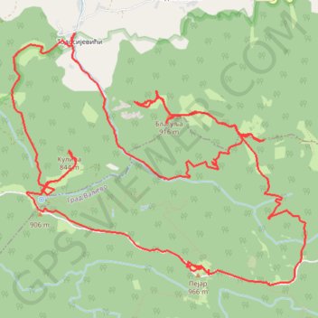 MALJEN Krčmar - Bela stena - Blagulja - Pejar - Kulina - Krč... trail, distance, elevation, map, profile, GPS track