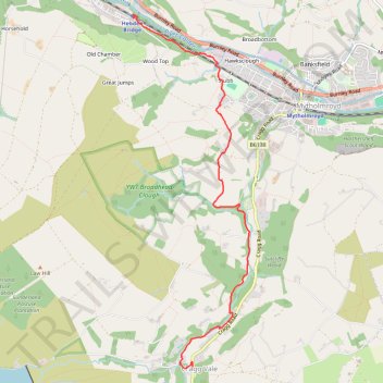Cragg Vale to Hebden Bridge Walk trail, distance, elevation, map, profile, GPS track