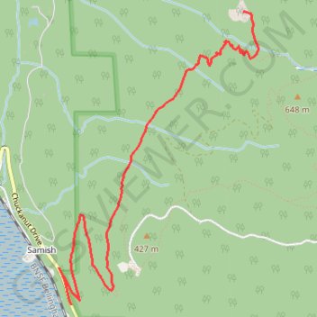 Oyster Dome via Chuckanut Trail and Samish Bay Connector in Blanchard State Forest trail, distance, elevation, map, profile, GPS track