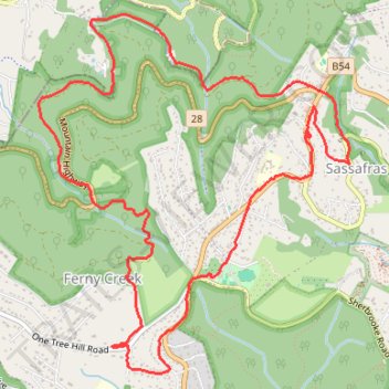 Kero Tin - One Tree Hill New Track trail, distance, elevation, map, profile, GPS track