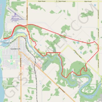 Morris Tract Provincial Nature Reserve - Maitland River trail, distance, elevation, map, profile, GPS track