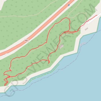 Woodland loop walk Balmacara trail, distance, elevation, map, profile, GPS track