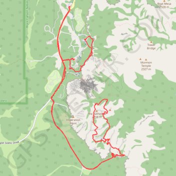 Bryce Canyon National Park Peek-a-Boo Loop trail, distance, elevation, map, profile, GPS track