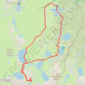 The Seven Rila Lakes Circuit (from/to top lift station (Rilski Ezera Hut) trail, distance, elevation, map, profile, GPS track