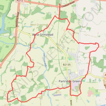 Loop Walk - West Grinstead Station, Partridge Green trail, distance, elevation, map, profile, GPS track