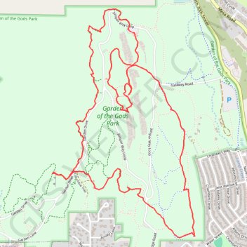 Garden of the Gods Park Loop trail, distance, elevation, map, profile, GPS track