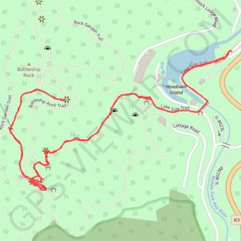Natural Bridge and Battleship Rock Trail in Natural Bridge State Resort Park trail, distance, elevation, map, profile, GPS track