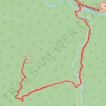 Chimney Tops trail, distance, elevation, map, profile, GPS track