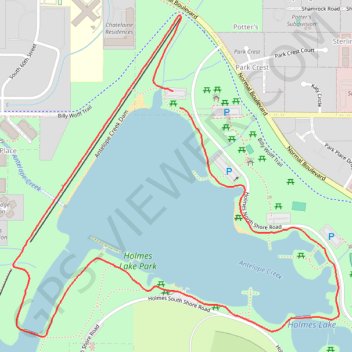 Holmes Lake Loop in Lincoln trail, distance, elevation, map, profile, GPS track