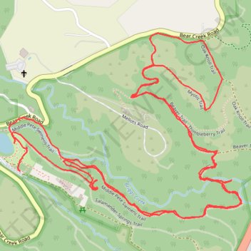 Myotis and Toad Hollow Trails, Bear Creek Redwoods, CA trail, distance, elevation, map, profile, GPS track