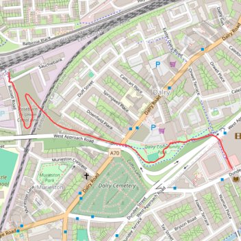 Dalry path up trail, distance, elevation, map, profile, GPS track