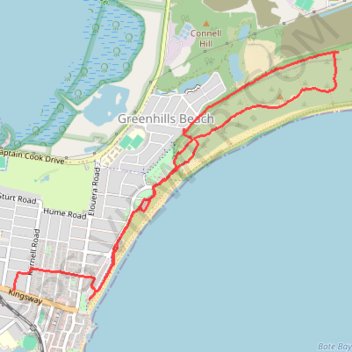 Cronulla Park trail, distance, elevation, map, profile, GPS track